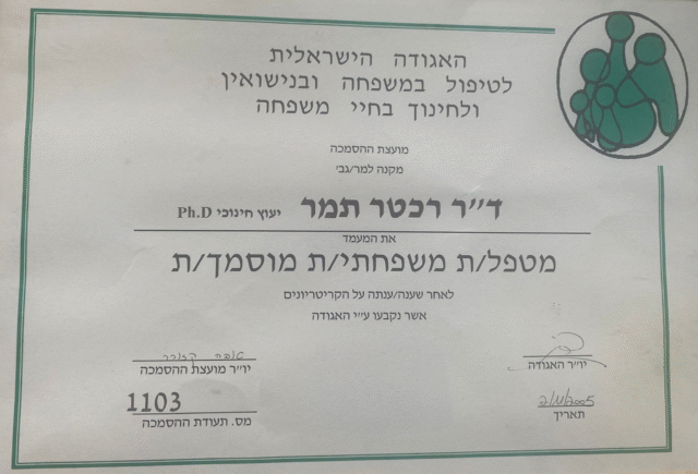 טיפול זוגי משפחתי אישי בהרצליה - ד'ר תמי רכטר פסיכותרפיסטית